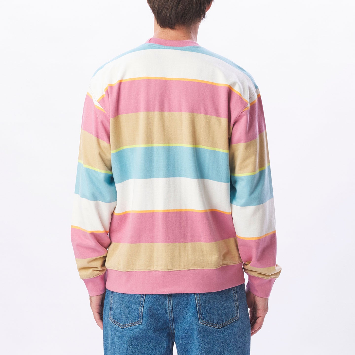 OBEY Resol Stripe Crew - Vintage Pink