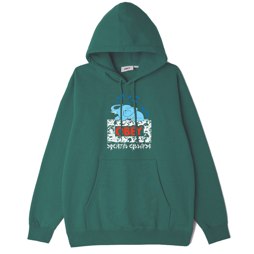 OBEY Societal Collapse Hoodie - Dark Cedar