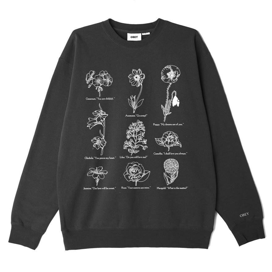 OBEY Flower Packet Crew Sweatshirt - Black