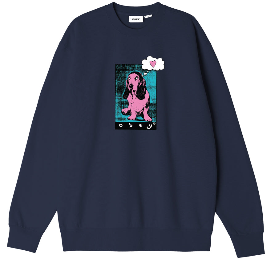 OBEY Love Pup Sweatshirt - Academy Navy