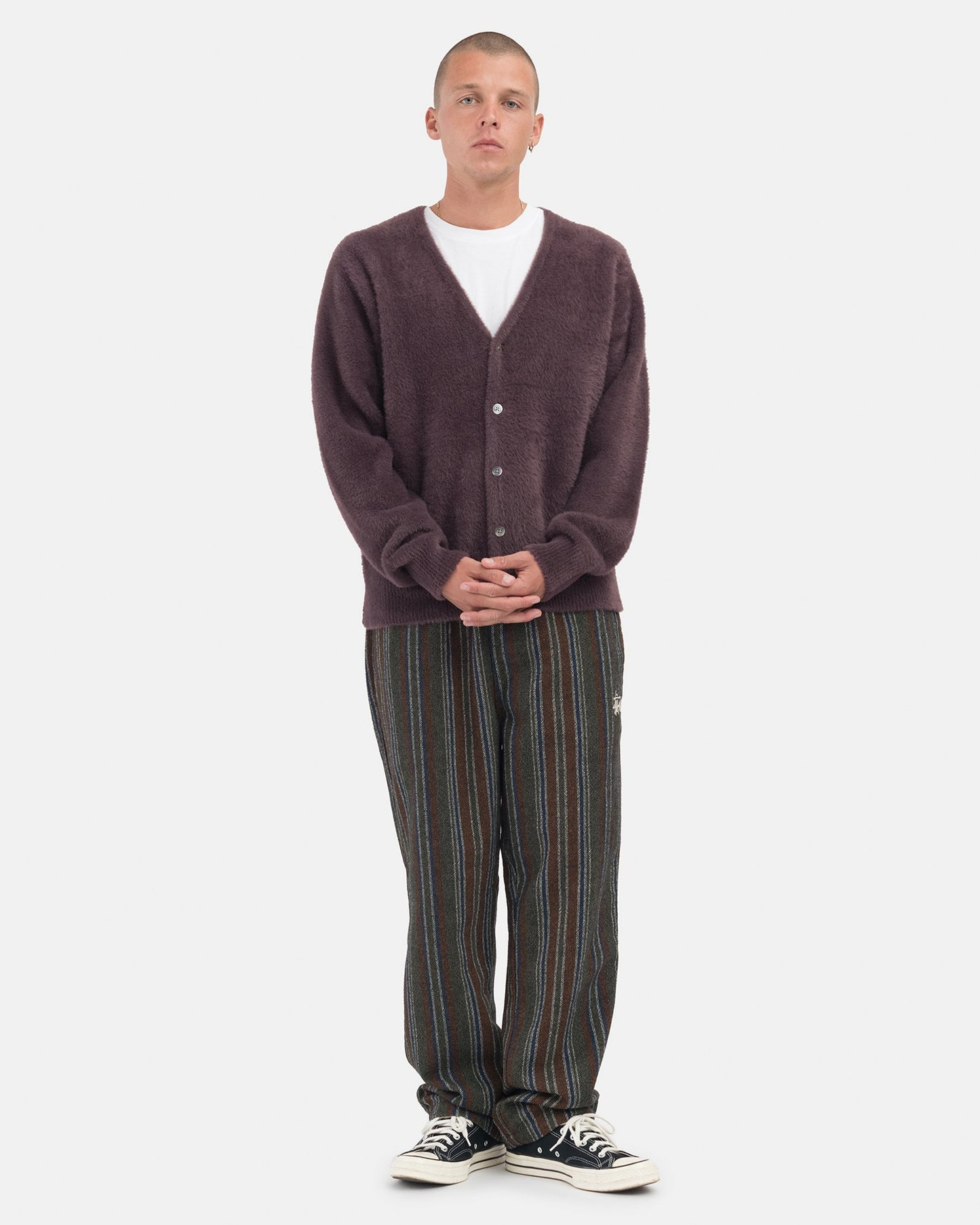 Stüssy Wool Stripe Work Pant - Olive