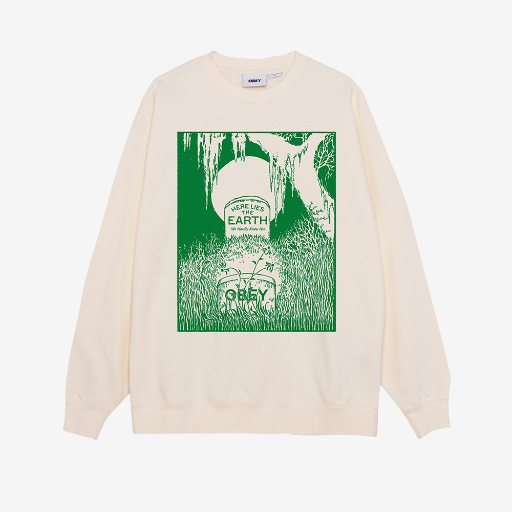 OBEY Here Lies The Earth Crew - Unbleached