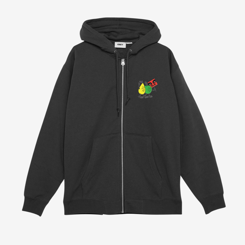 Obey Peaceful Protest Zip Hoodie - Black
