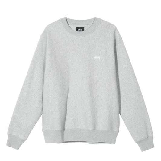 Stüssy Stock Logo Crew Sweatshirt - Burgundy