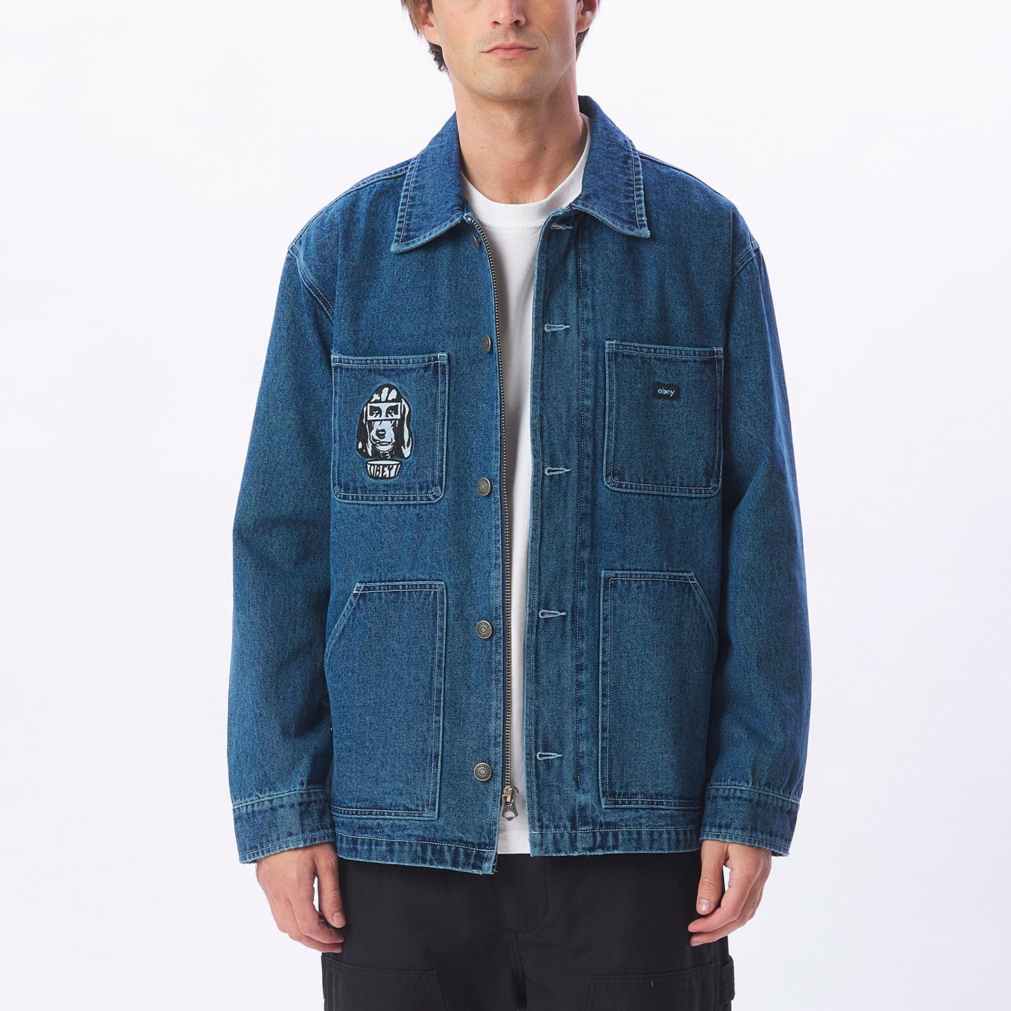 OBEY Hymn Jacket - Stonewash Indigo