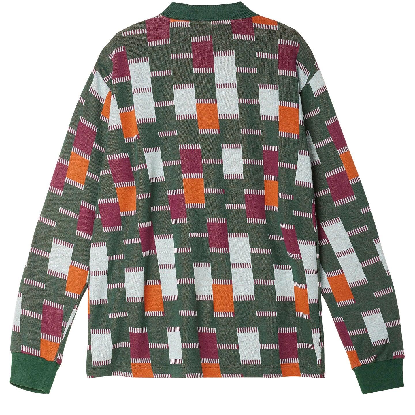 OBEY Carft Jacquard LS Polo - Dark Cedar Multi