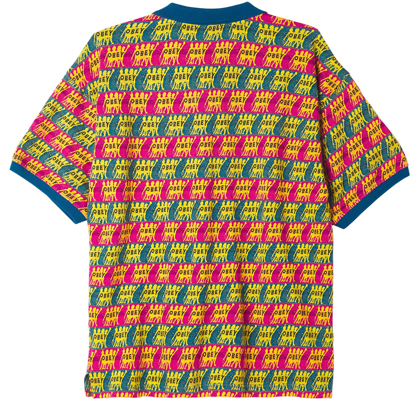 OBEY Praise Jacquard Polo - Deep Ocean Multi