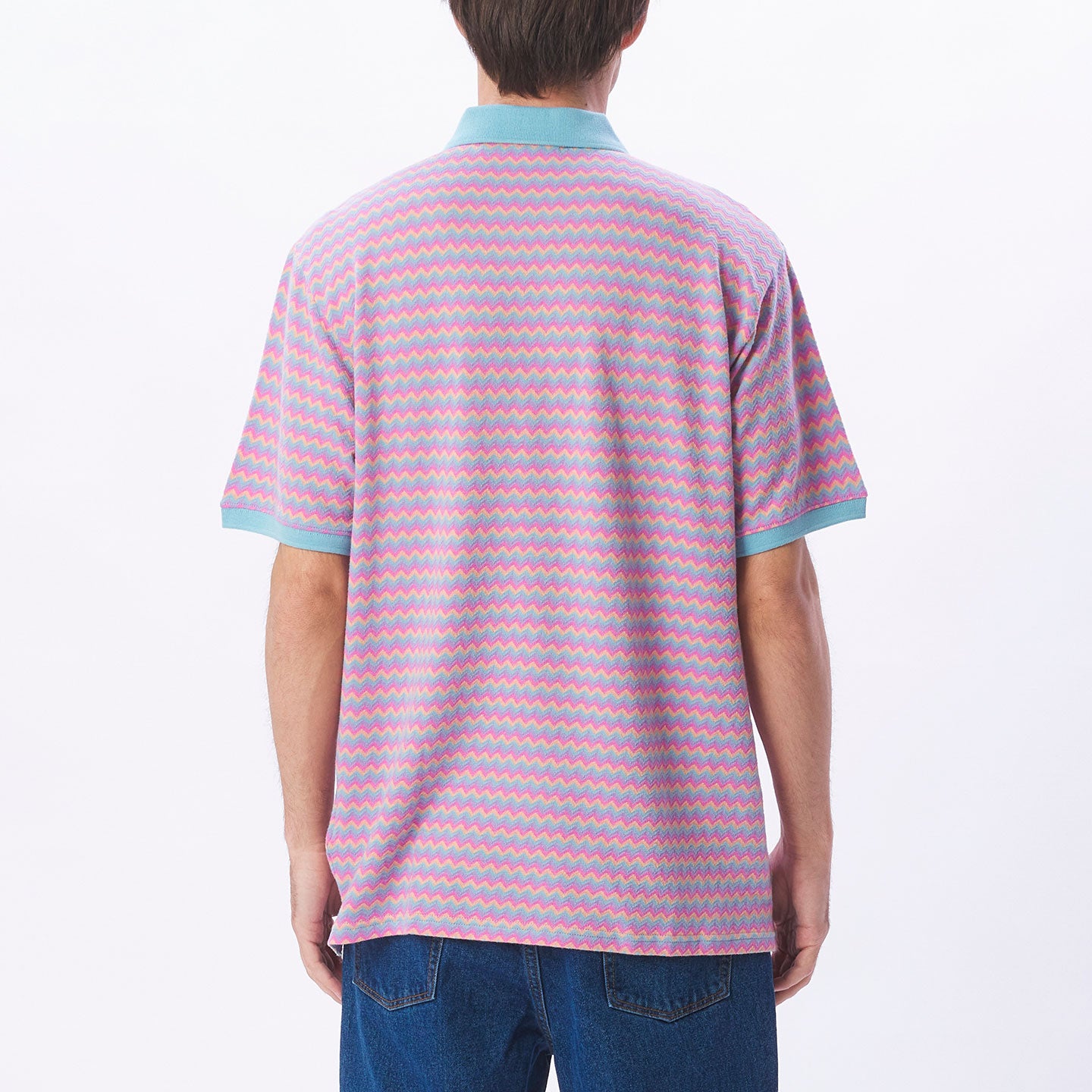 OBEY Anno Jacquard Polo - Sky Blue Multi