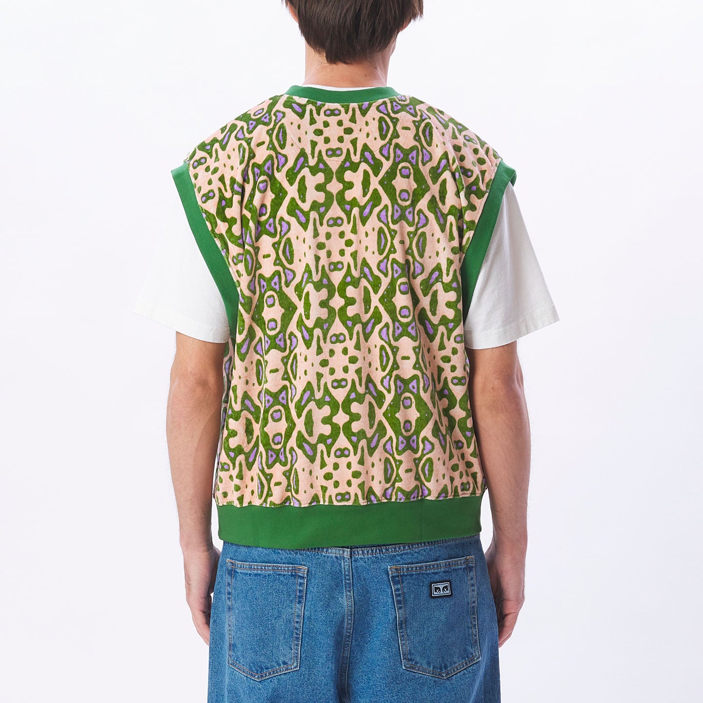 OBEY Odessa Velour Vest - Dark Cedar