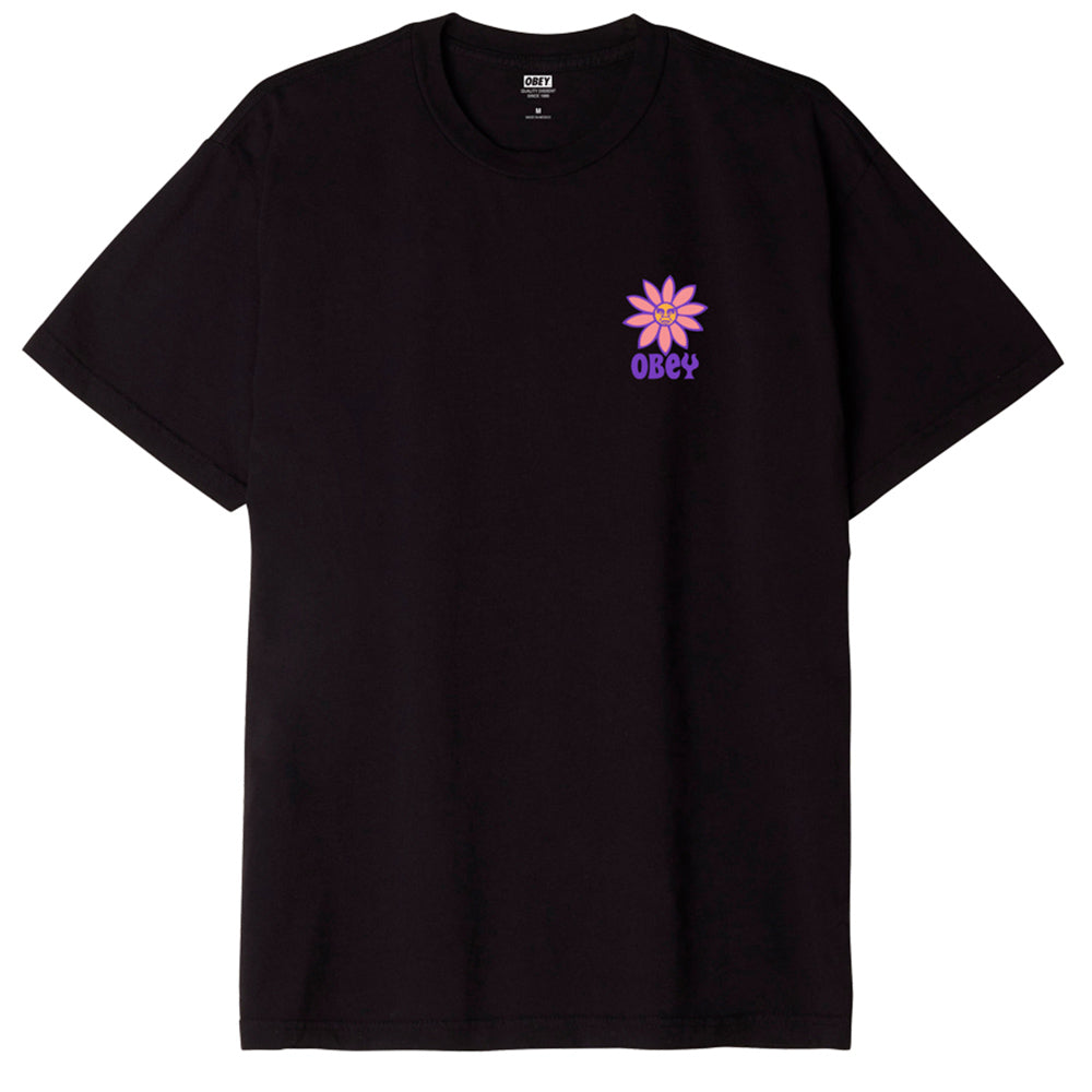 OBEY Peace Flower T-Shirt - Faded Black