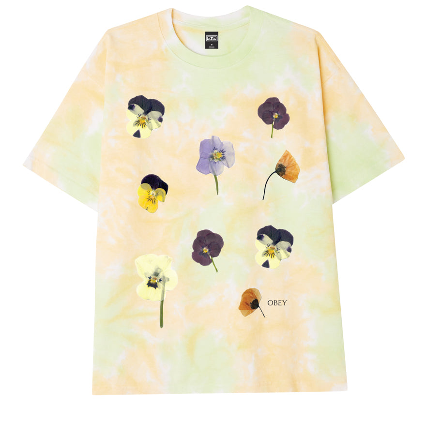 OBEY Pressed Daisies T-Shirt - Aloe Gel Blotch
