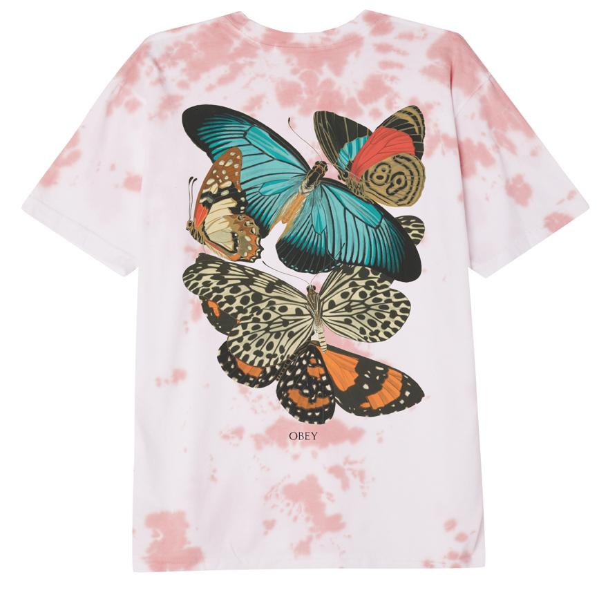OBEY Flee Tie Dye T-Shirt - Putty Pink