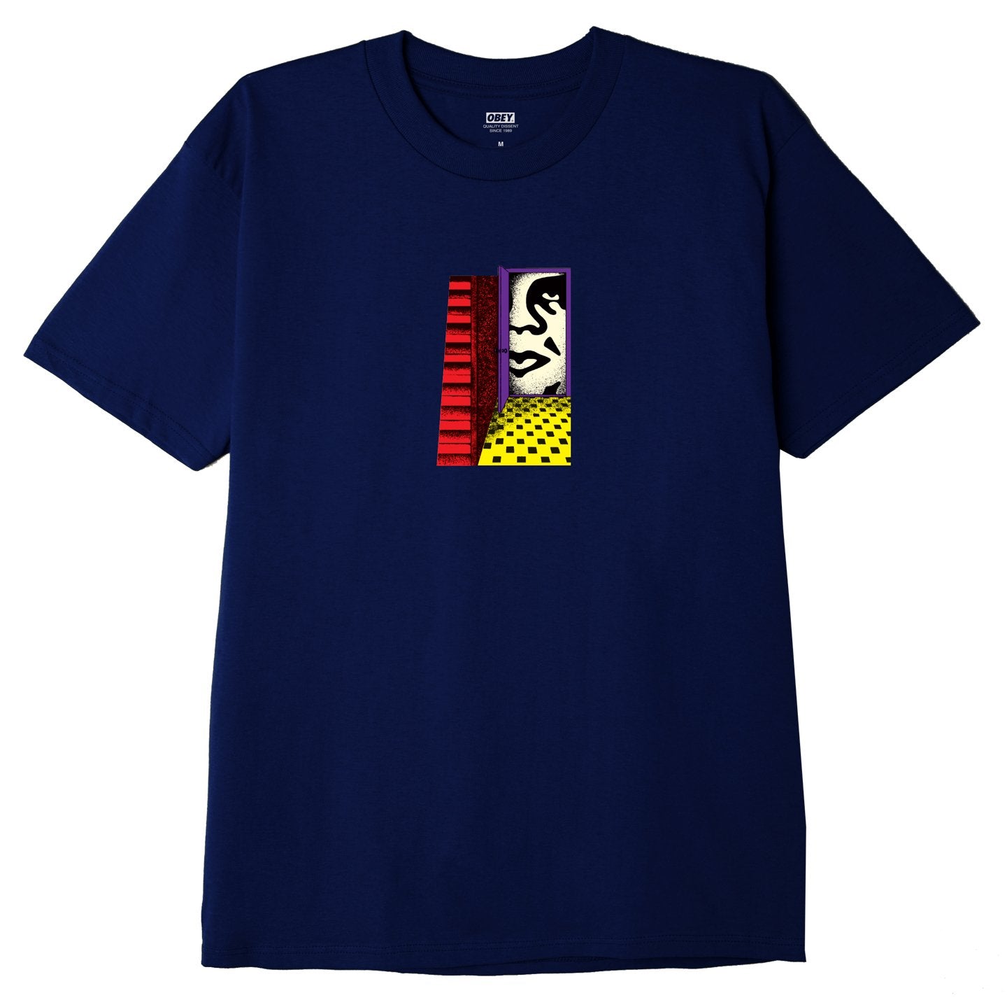OBEY Who Is At The Door T-Shirt - Navy