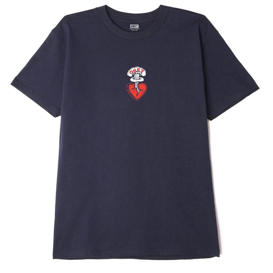 OBEY Broken Heart T-Shirt - Navy