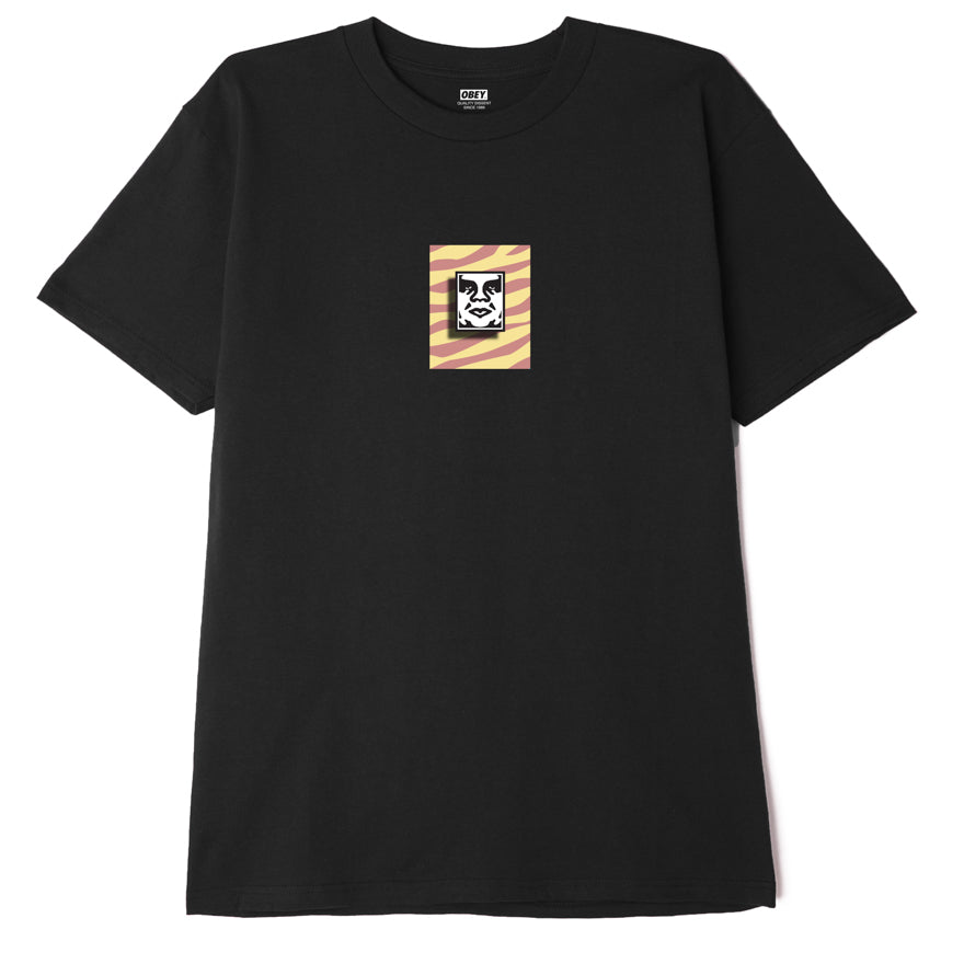 OBEY Stripped Icon T-Shirt - Black