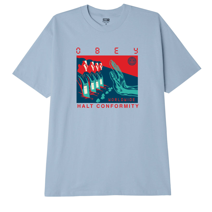 OBEY Halt Conformity T-Shirt - Good Grey