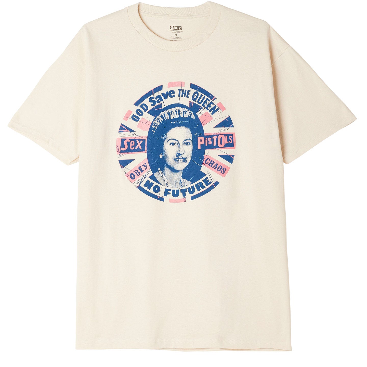 OBEY x Sex Pistols Queen Badge T-Shirt - Cream