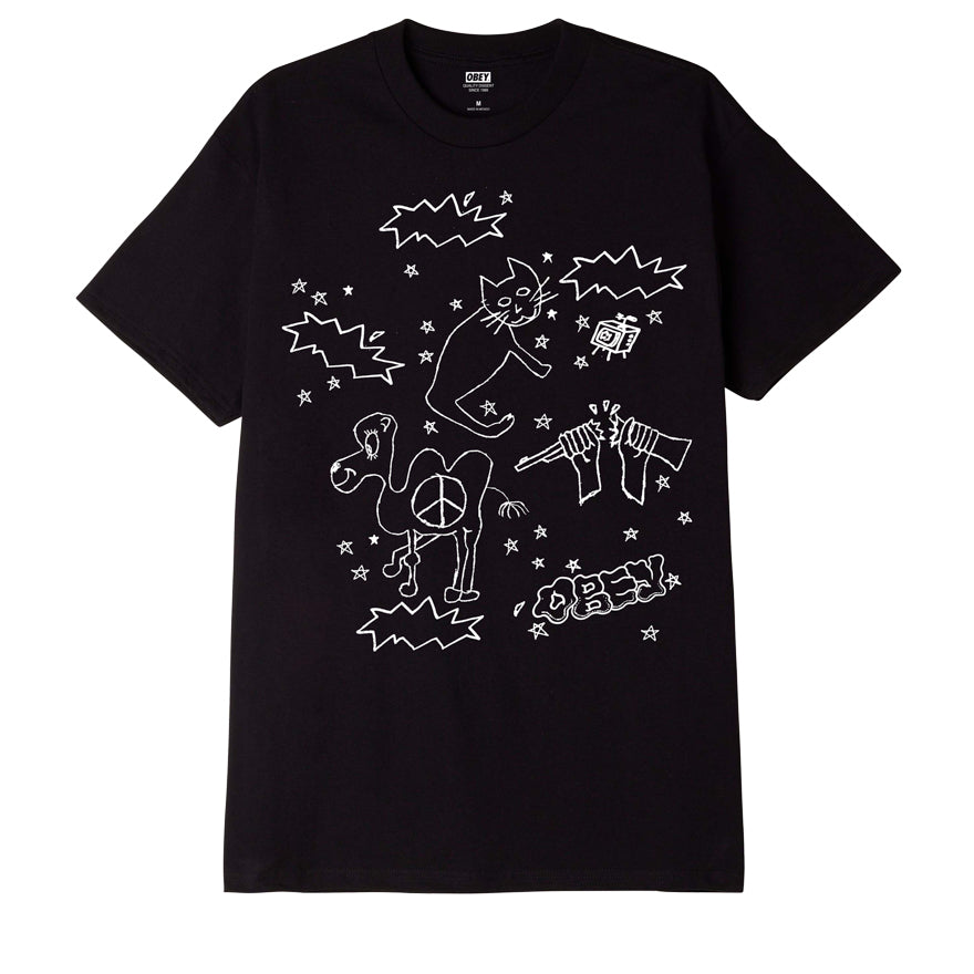 OBEY Cat & Camel T-Shirt - Black
