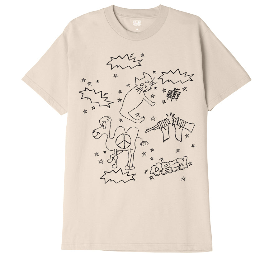 OBEY Cat & Camel T-Shirt - Cream