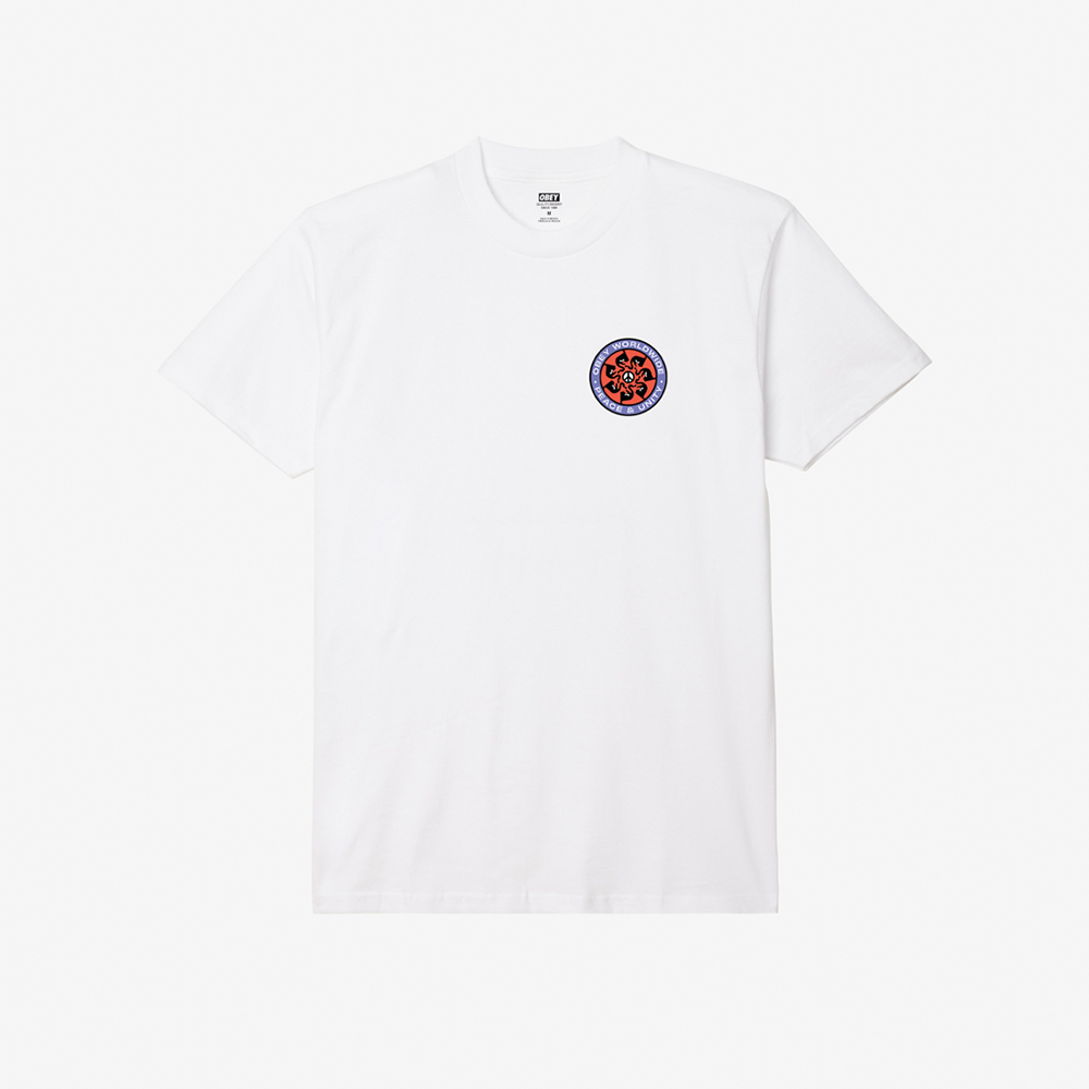 Obey Peace Wheel Tee - White