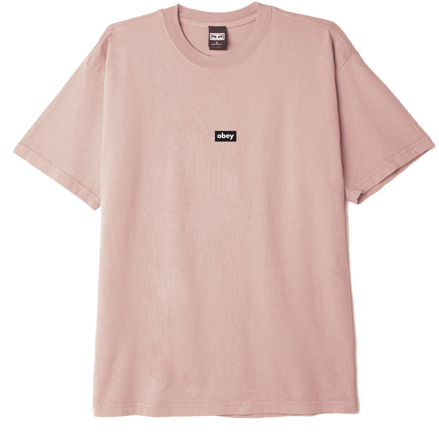 OBEY Black Bar T-Shirt - Pink Clay