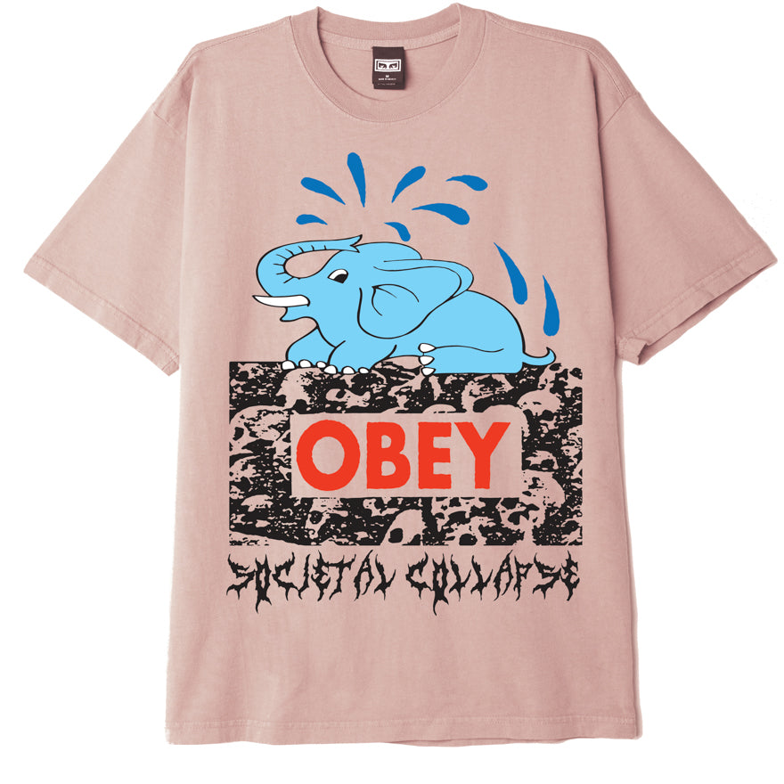 OBEY Societal Collapse T-Shirt - Pink Clay