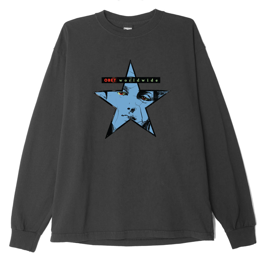 OBEY Stars Begin Falling LS T-Shirt - Off Black