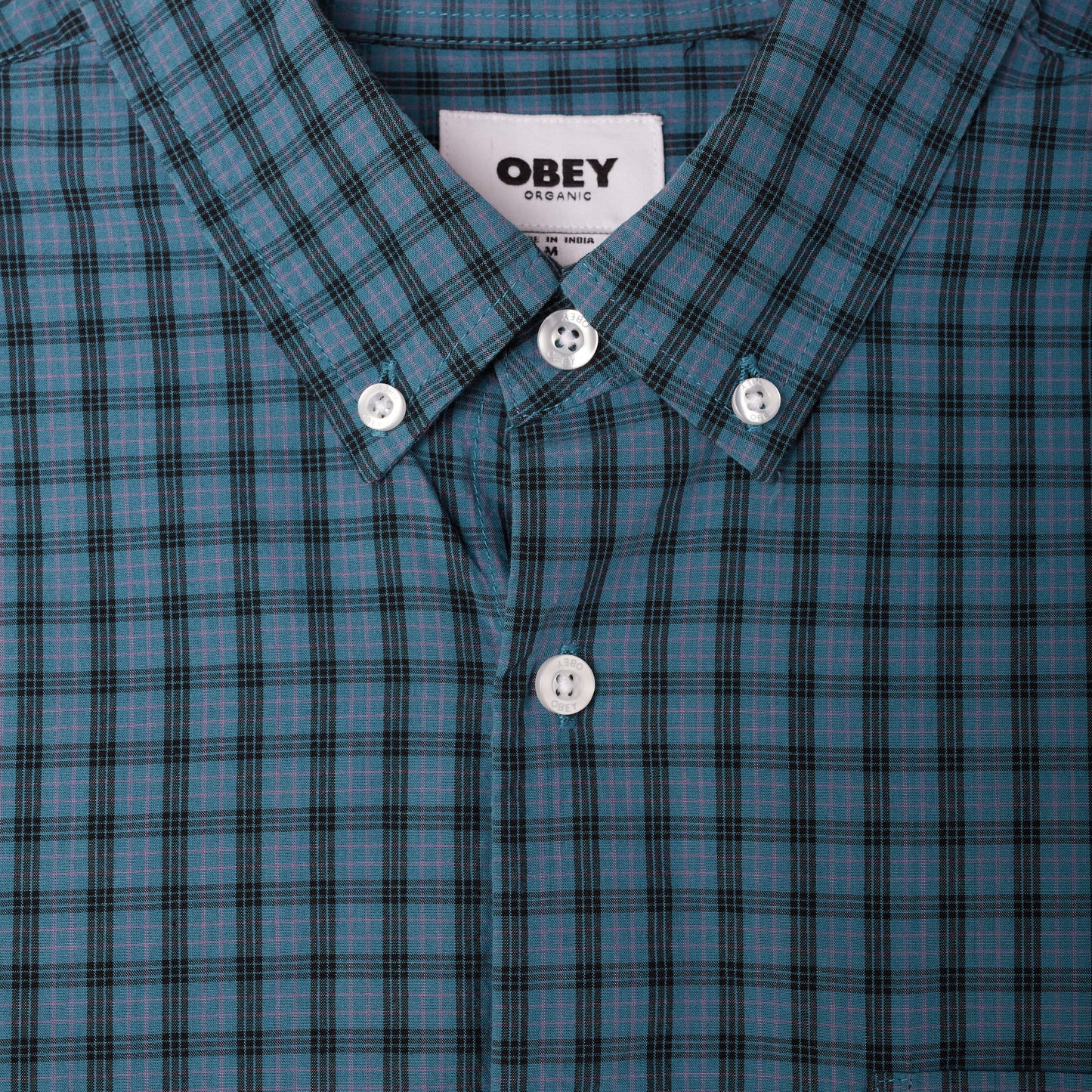 OBEY Larm Woven Shirt - Teal Multi