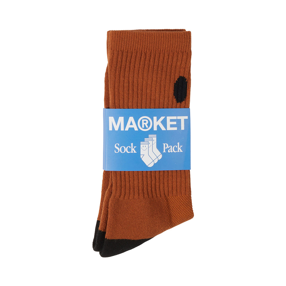 MARKET Smiley Oversized Socks - Rust
