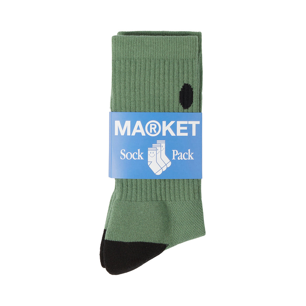 MARKET Smiley Oversized Socks - Sage