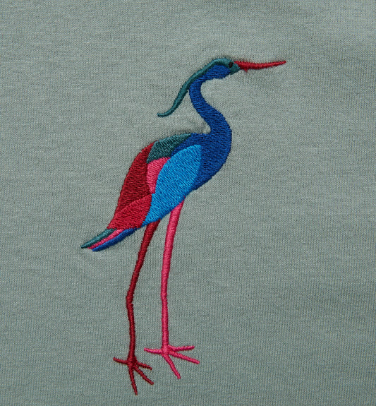 By Parra The Common Crane T-Shirt - Pistache