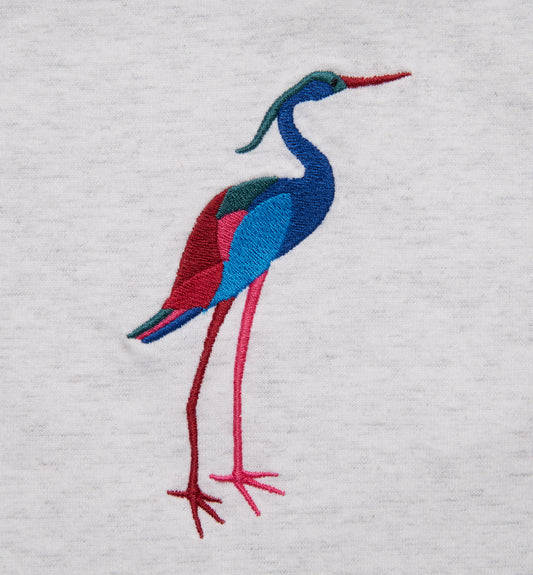 By Parra The Common Crane T-Shirt - Ash Grey