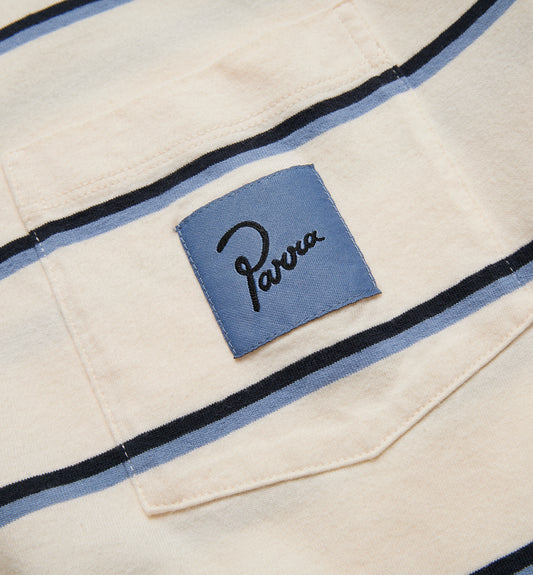 By Parra Striper Pocket Logo T-Shirt - Dusty Blue