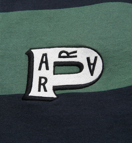 By Parra Worked P Striper Half Zip Sweatshirt - Navy Green