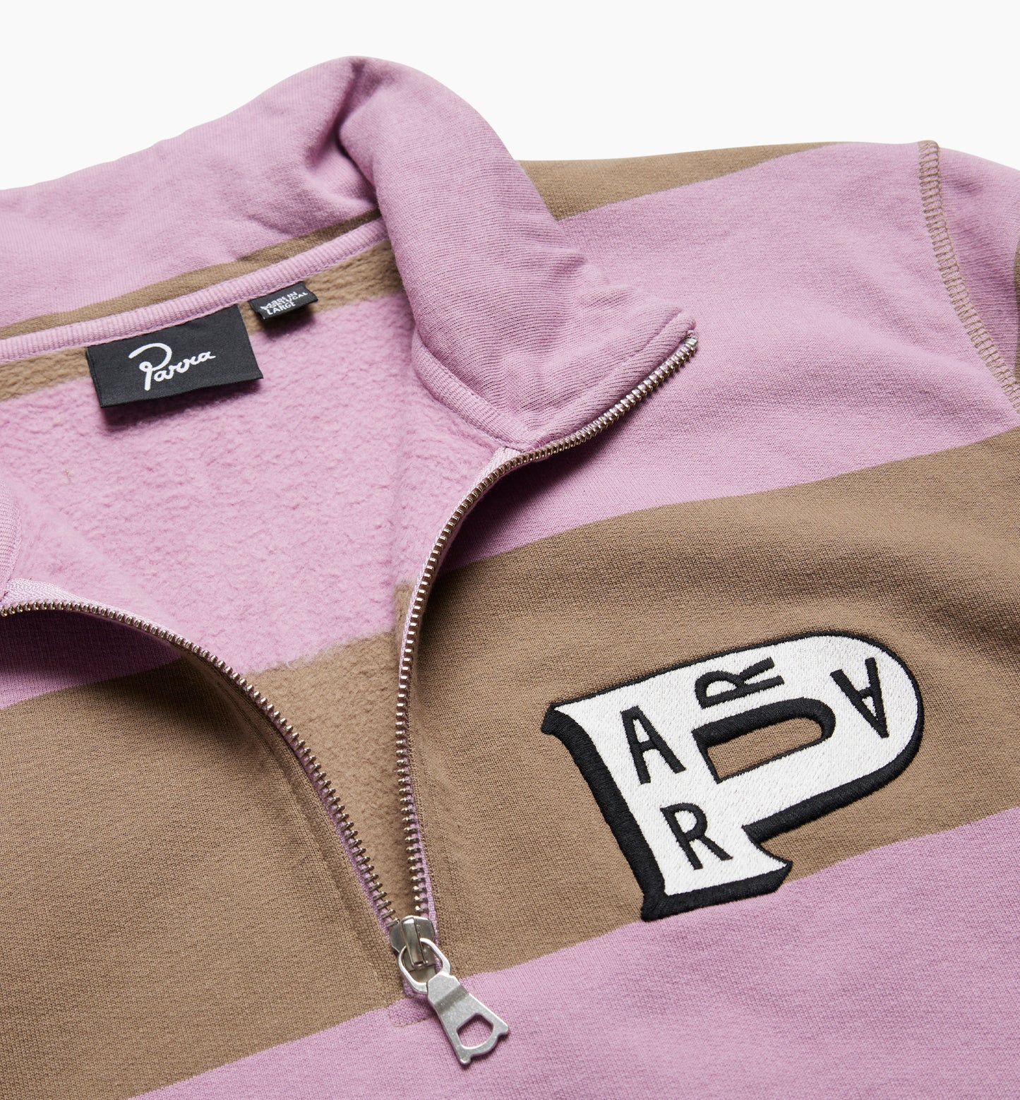 By Parra Worked P Striper Half Zip Sweatshirt - Lavender
