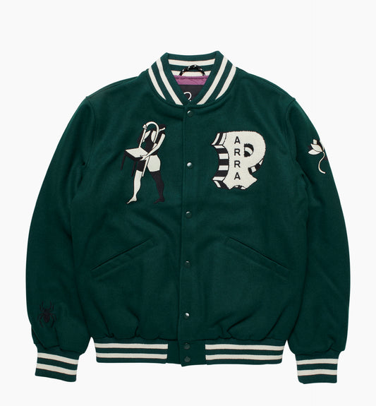 By Parra Cloudy Star Varsity Jacket - Pine Green