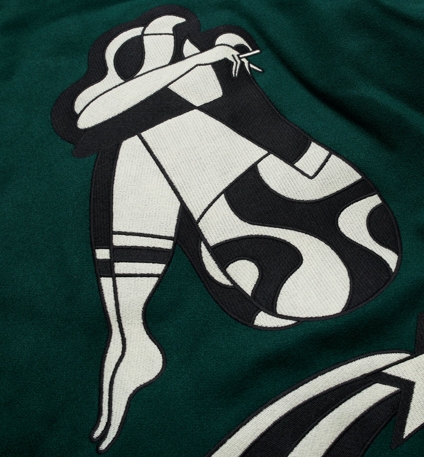 By Parra Cloudy Star Varsity Jacket - Pine Green