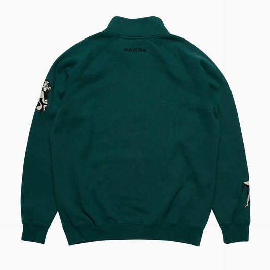 By Parra Life Experience Half Zip Sweat - Pine Green