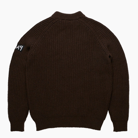 By Parra Mirrored Flag Logo Knit - Chocolate