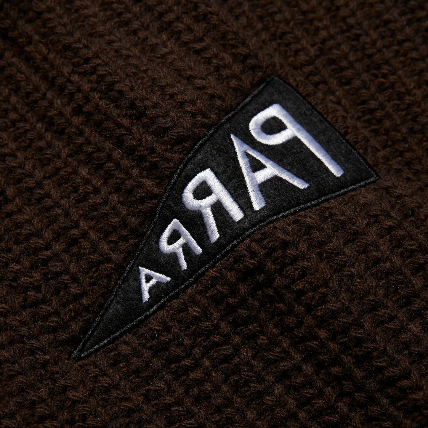 By Parra Mirrored Flag Logo Knit - Chocolate