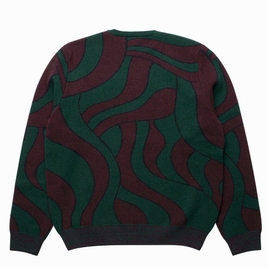 By Parra Distorted Waves Knitted Pullover - Pine Green