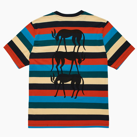 By Parra Stacked Pets On Stripes T-Shirt