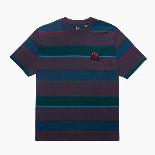 By Parra Fast Food Logo Striped T-Shirt - Aubergine