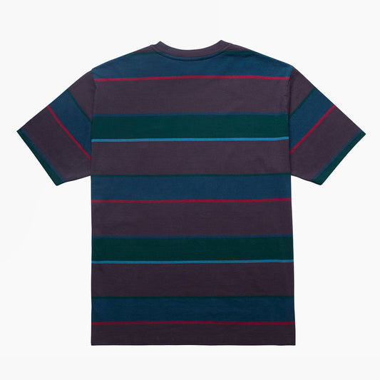 By Parra Fast Food Logo Striped T-Shirt - Aubergine