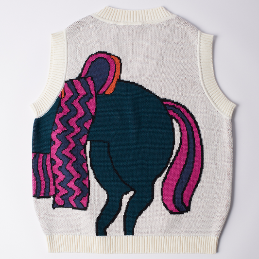 By Parra Knitted Horse Spencer - Off White
