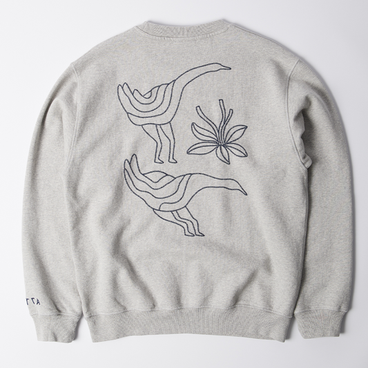 By Parra Duck Attack Crew Sweat - Heather Grey