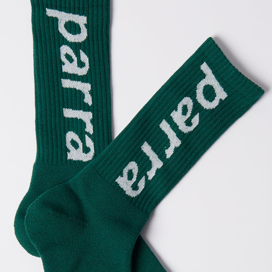 By Parra Lower Case Crew Socks - Pine Green