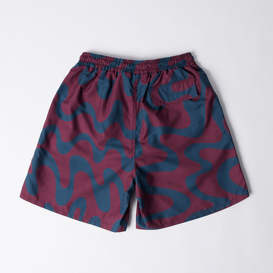By Parra Splashed Swim Shorts - Burgundy