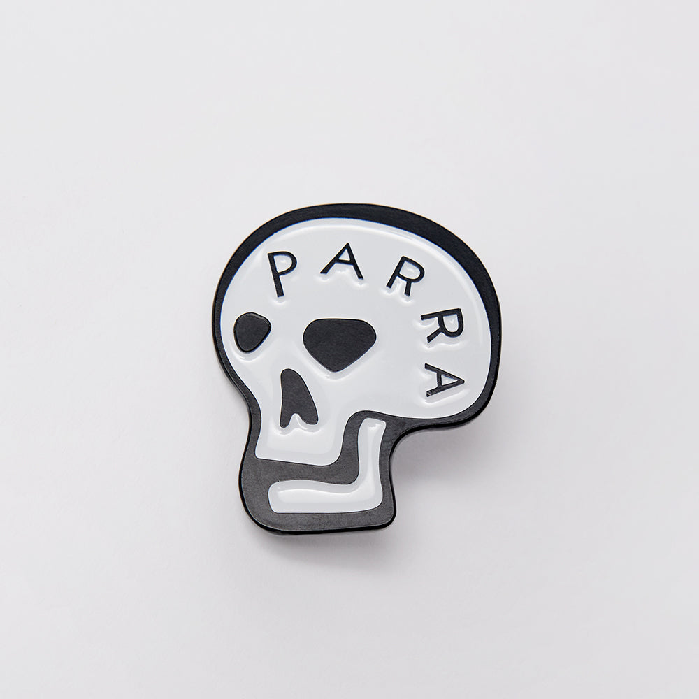 By Parra Skulled Enamel Pin - White