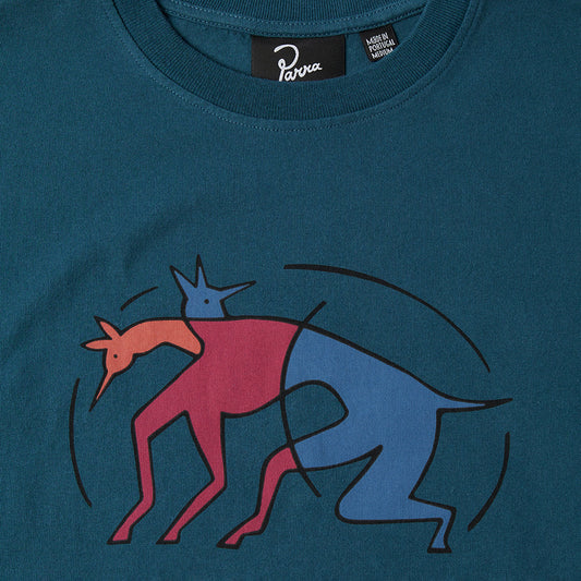 By Parra The Zoomies T-Shirt - Mallard Green